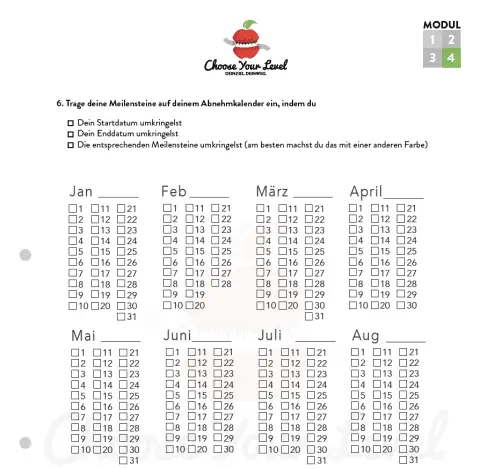 Abnehmkalender selber machen  Choose Your Level™